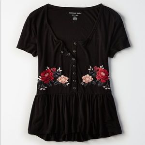 AEO Floral Peplum Top